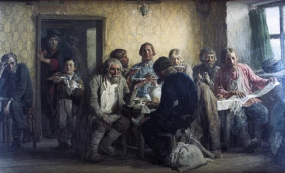 Teetrinken in einer Taverne, 1874, Gemälde von Victor Vasnetsov